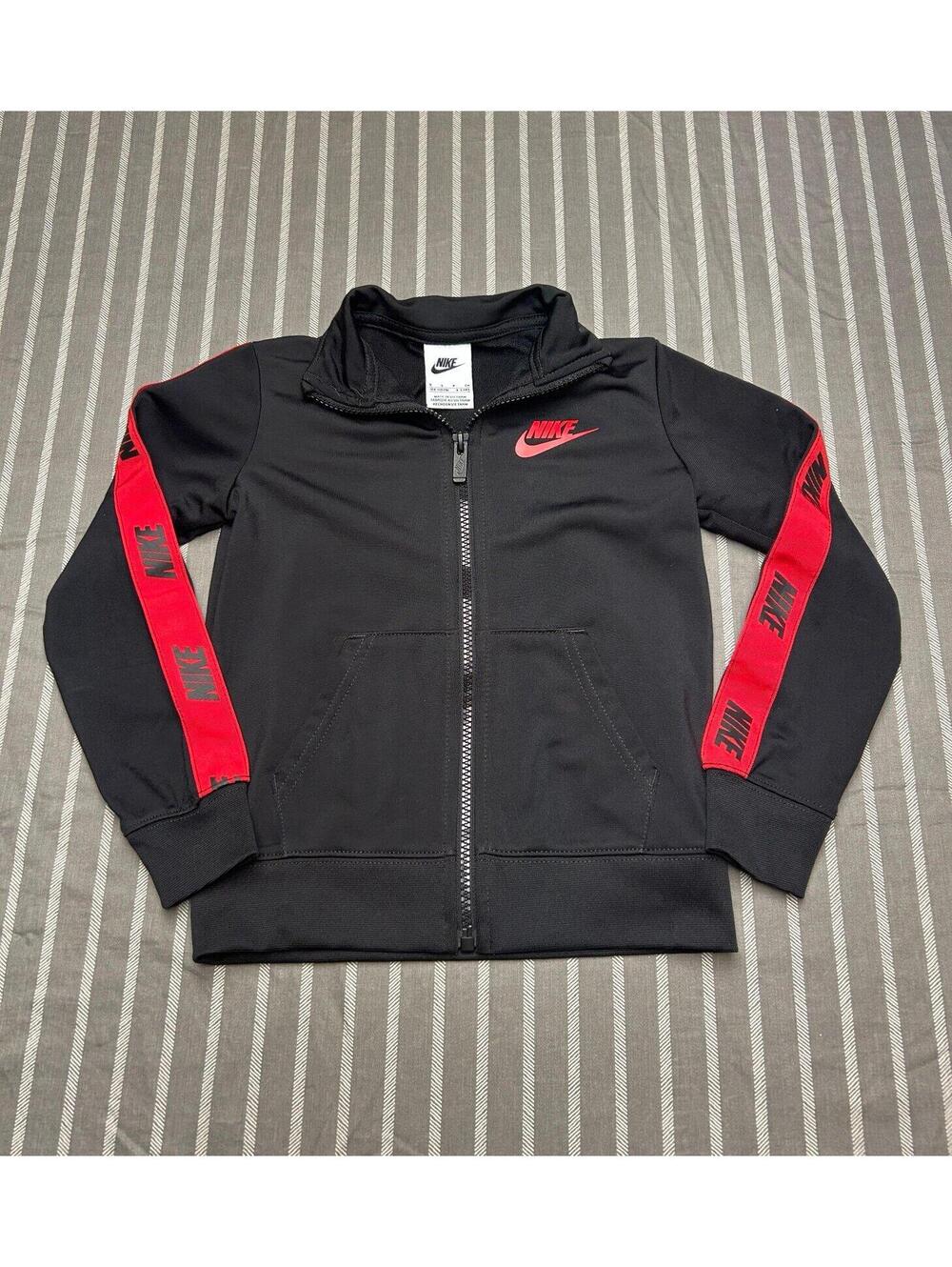 Nike Kid's Sportswear Tricot Tracksuit jacket in black and red size Small